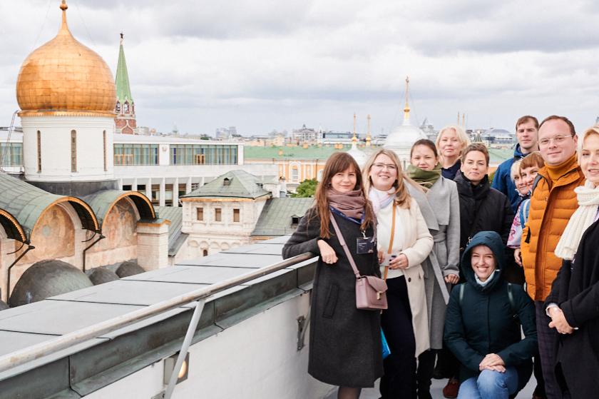 Участники конференции на смотровой площадке колокольни «Иван Великикй»