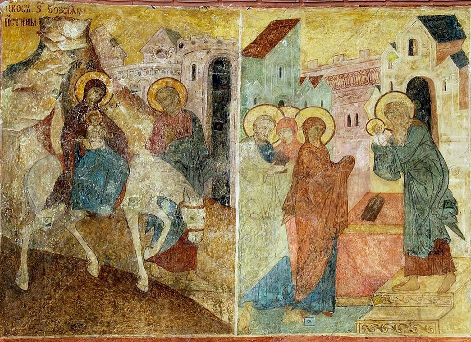 Бегство в Египет (икос 6); Сретение (кондак 7)