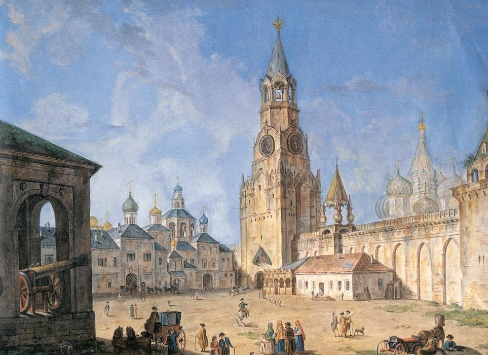 Надвратная церковь вмч. Екатерины 1686 г. (слева), правее церковь св. Георгия