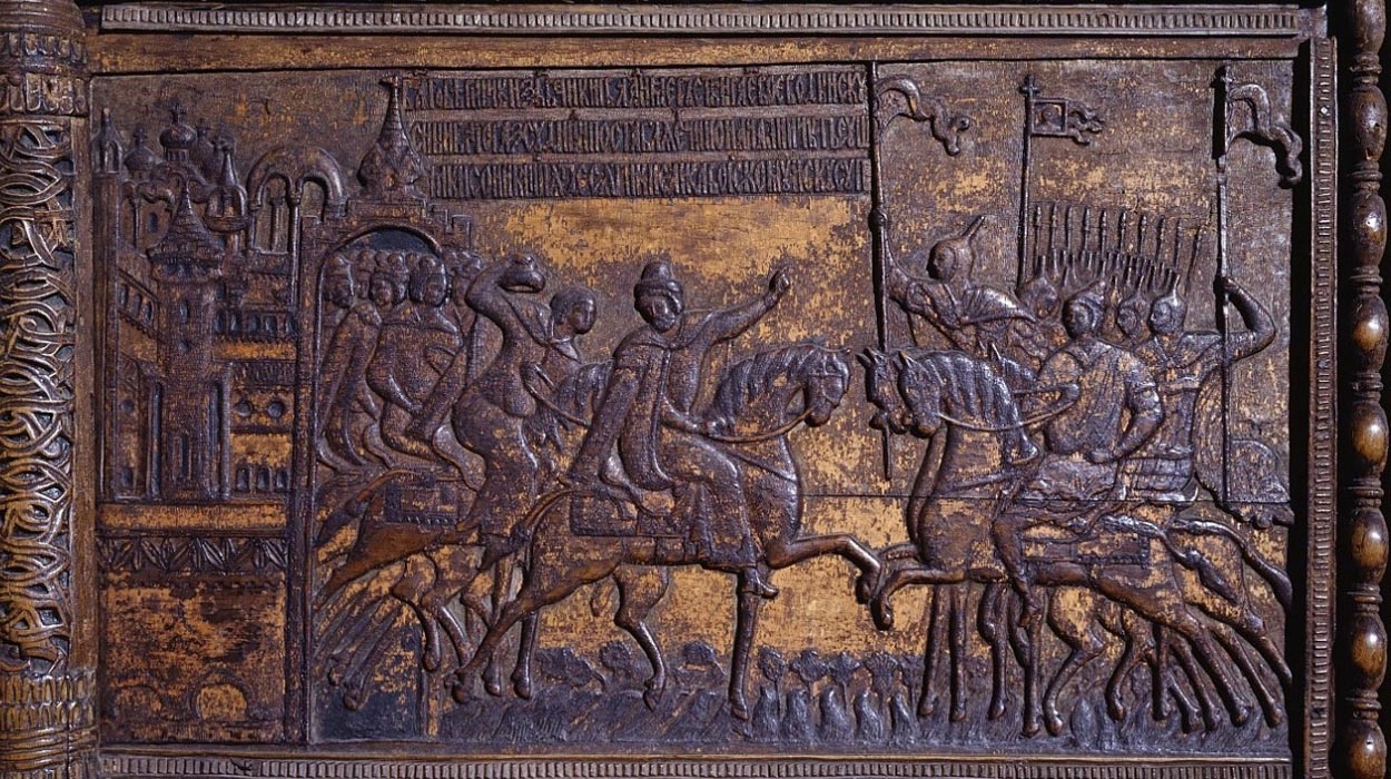 Мономахов трон. Царское место. Западная стенка.webp