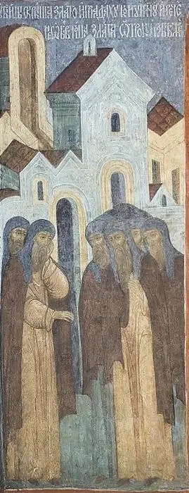 Чудо о злате. Композиция «Возвращение монахов в монастырь»..webp