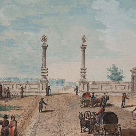 Тверская застава в Москве. Вид в сторону Петербургской дороги.webp