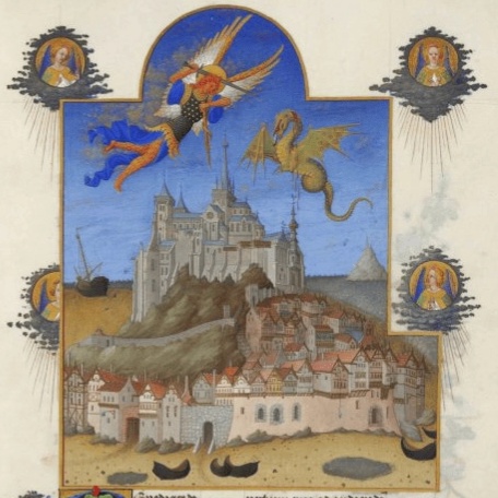 Битва Святого Михаила с драконом над Мон Сен-Мишель, бастионом, который никогда не сдавался англичанам.webp