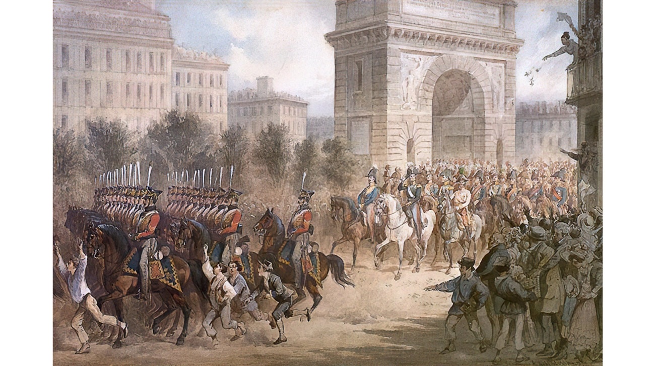 Вступление русских войск в Париж в 1814 году..webp