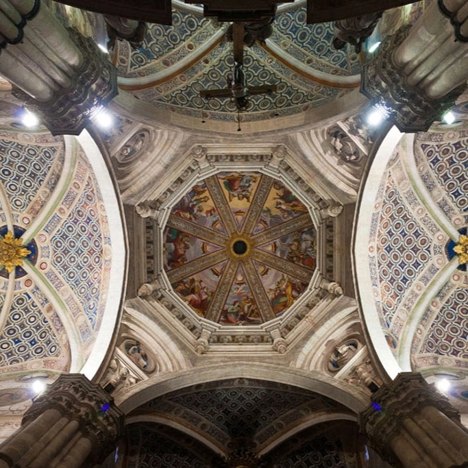 Росписи свода и купола в соборе Чертоза ди Павиа