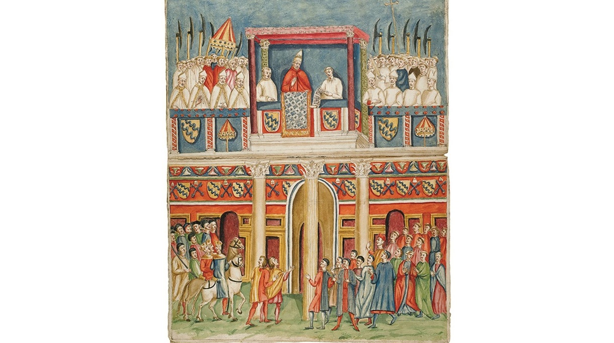 Бонифаций VIII благословляет паломников на Юбилее 1300 года