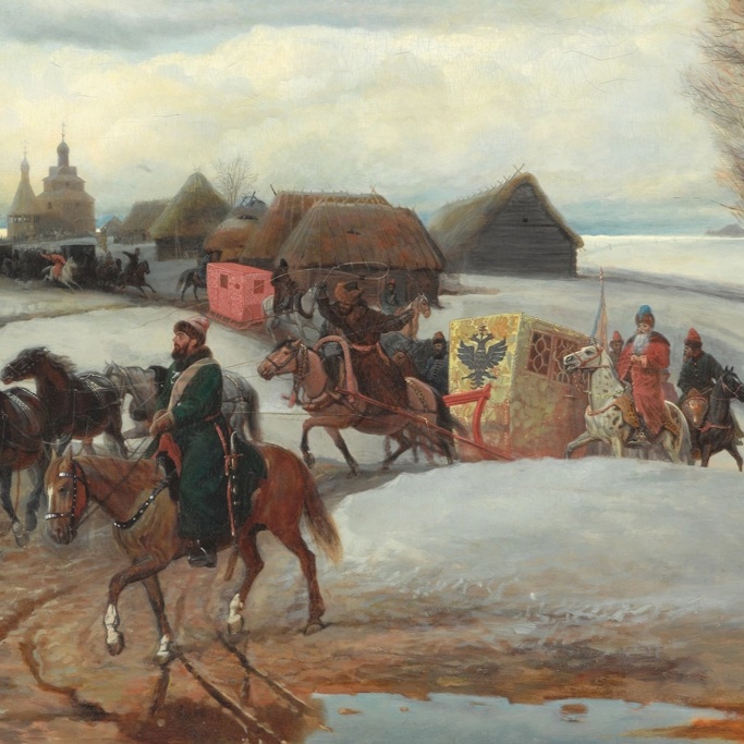 Вешний поезд царицы на богомолье при царе Алексее Михайловиче