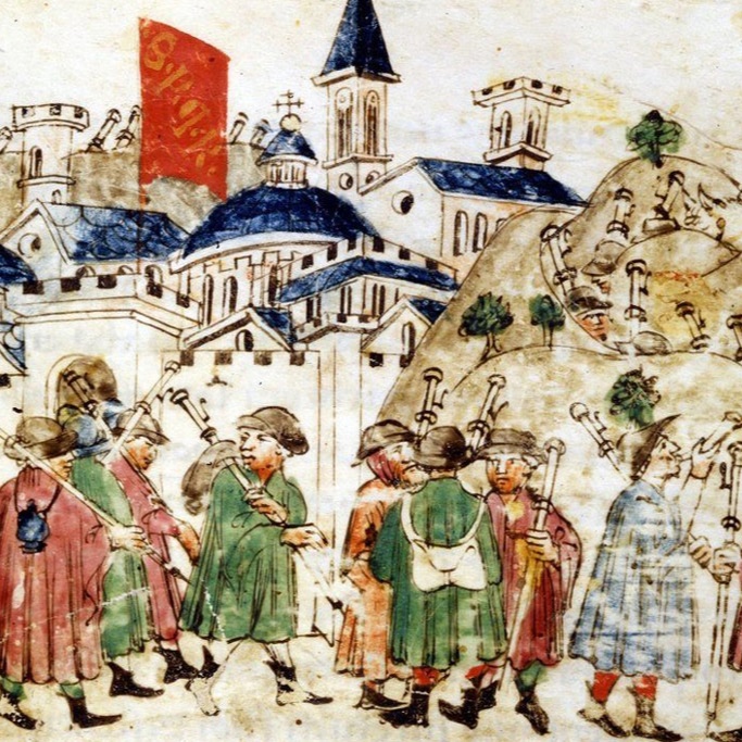 Пилигримы в Риме. Хроника Джованни Серкамби, XIV в. Национальный архив Лукки