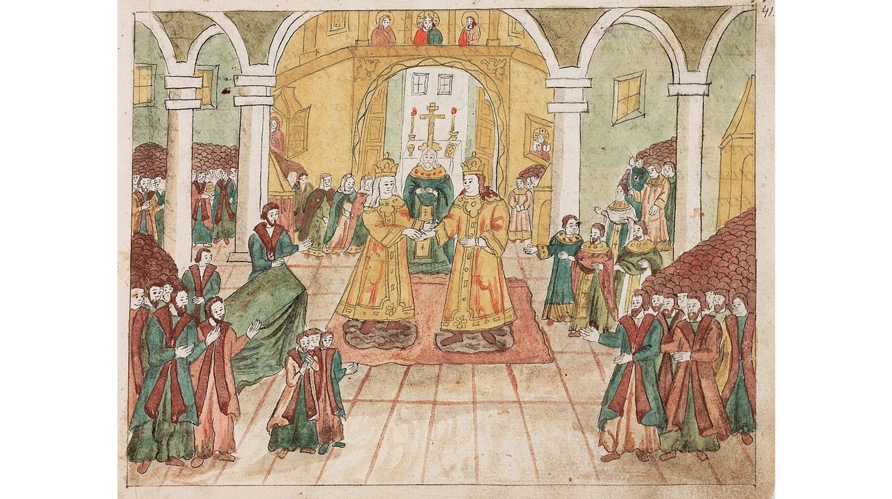 Описание в лицах свадьбы царя Михаила Федоровича с Евдокией Лукьяновной из рода Стрешневых в 1626 году февраля 5 дня.