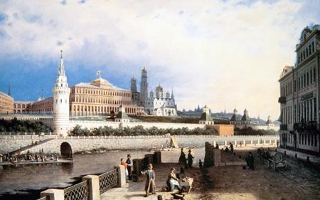 Картина П. Верещагина "Вид на Кремль с Софийской набережной …". 1879 г.