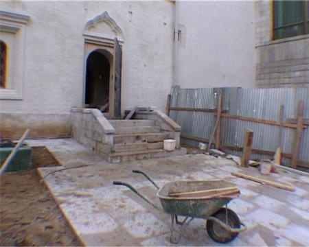 Северный фасад палаты. Западное входное крыльцо и благоустройство территории