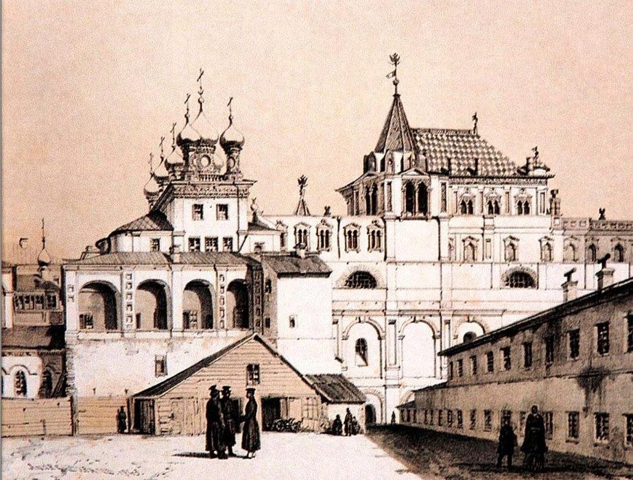 Вид на Верхоспасский собор и теремные церкви.