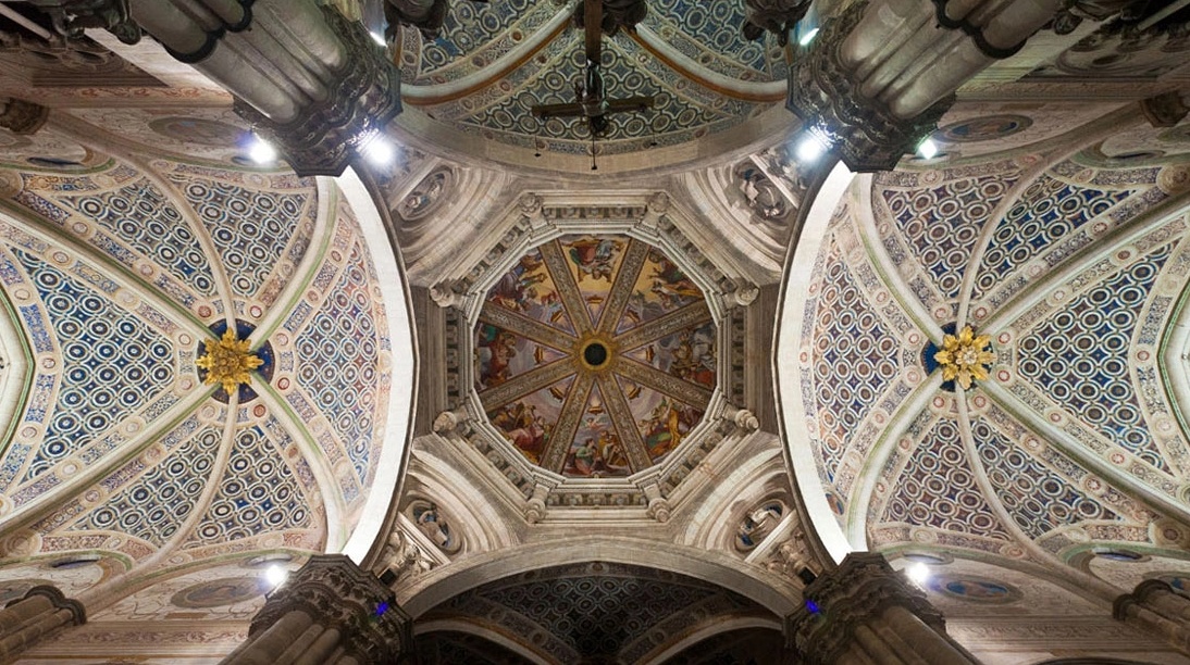 Росписи свода и купола в соборе Чертоза ди Павиа