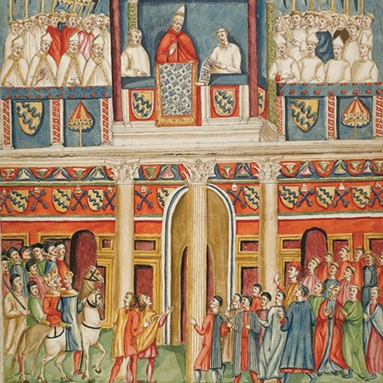 Бонифаций VIII благословляет паломников на Юбилее 1300 года