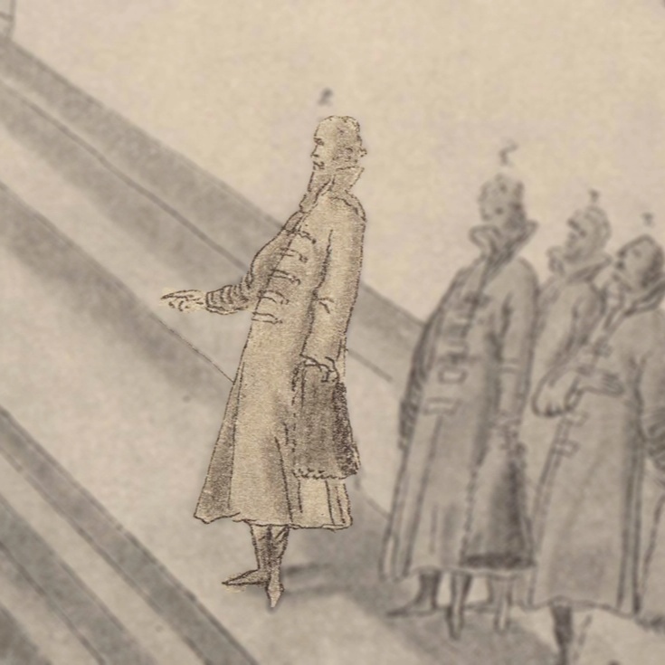 Алмаз Иванов на рисунке «Аудиенция послов». Альбом Мейерберга. Виды и бытовые картинки XVII в..webp