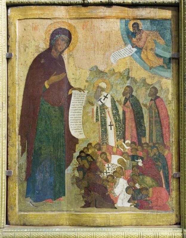 Богоматерь Боголюбская, с предстоящими