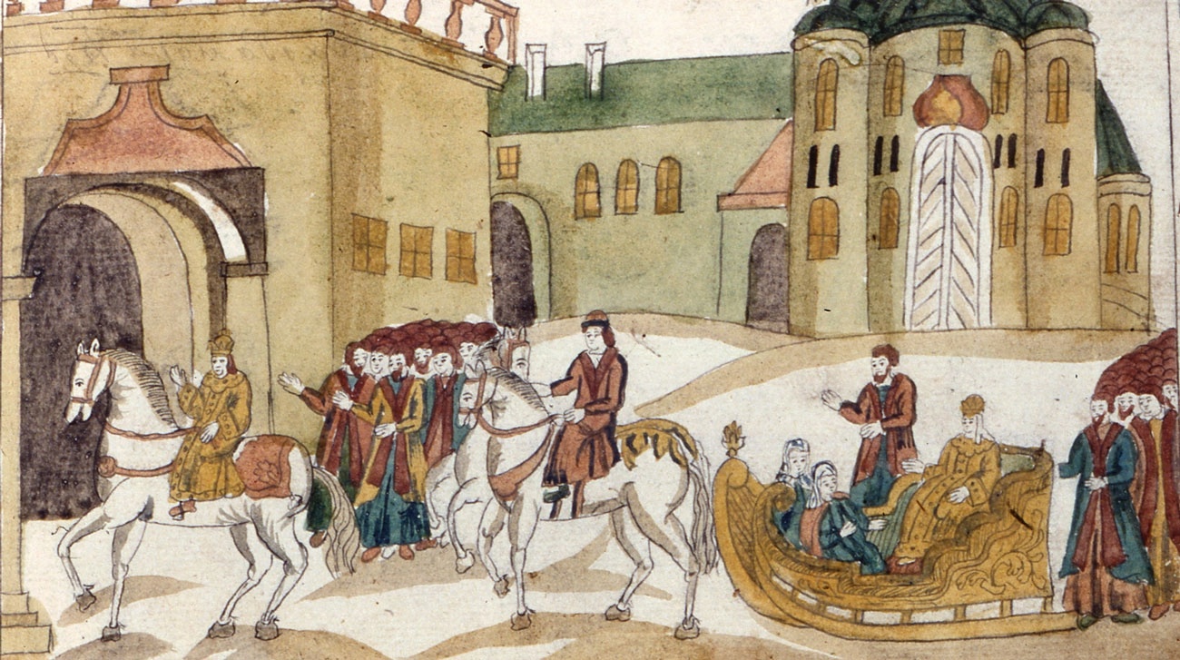 Миниатюра из "Книги об избрании на царство Михаила Федоровича Романова".webp