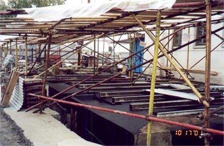 Устройство нового железобетонного гидроизоляционного перекрытия над подземной палатой